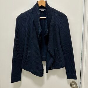 Vince weave zip blue moto jacket